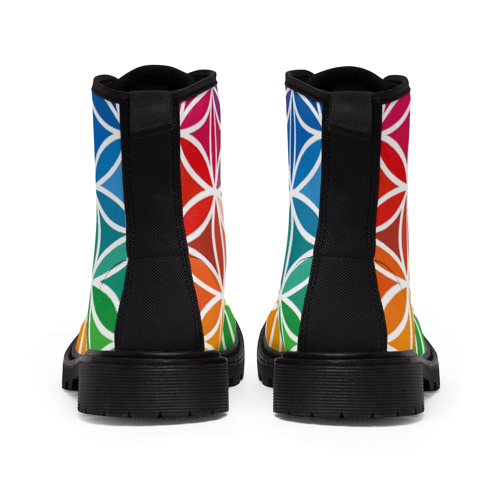 Men's Canvas Boots - Flower of Life