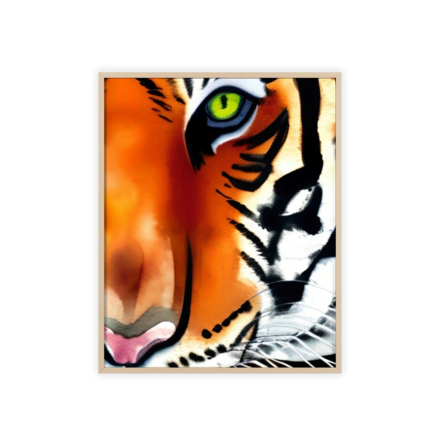TIGER Poster with Wooden Frame