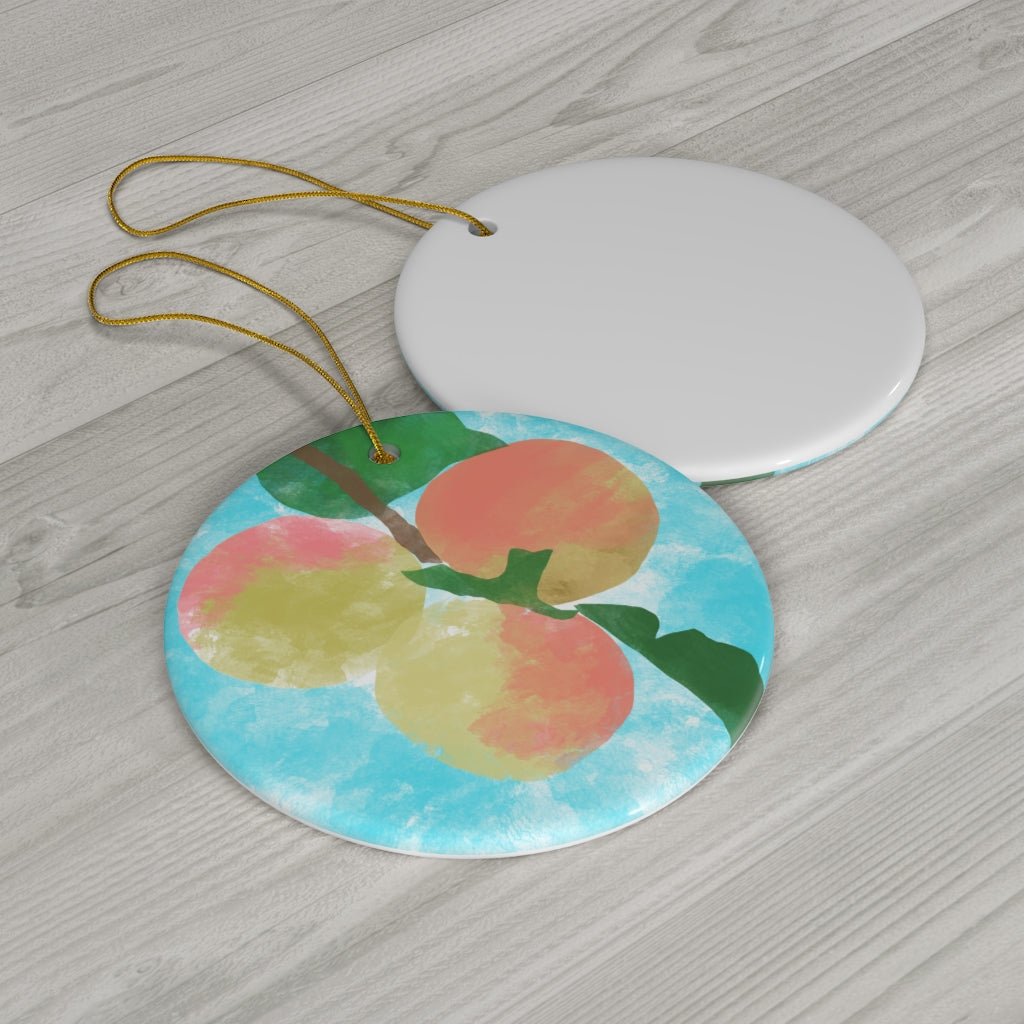 Peach Ceramic Ornament