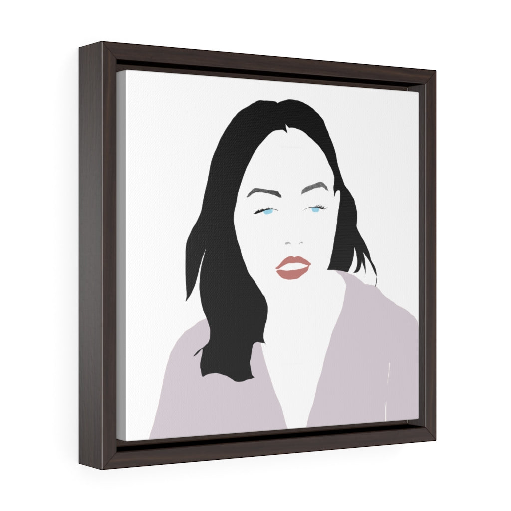 Female Face - Square Framed Premium Gallery Wrap Canvas