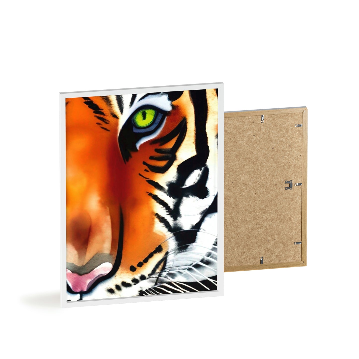 TIGER Poster with Wooden Frame