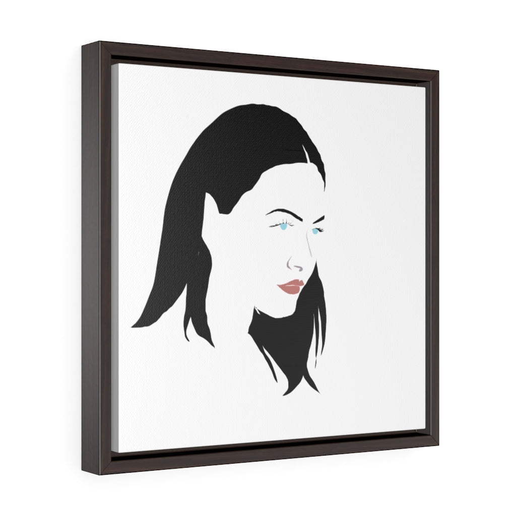 Female Face - Square Framed Premium Gallery Wrap Canvas