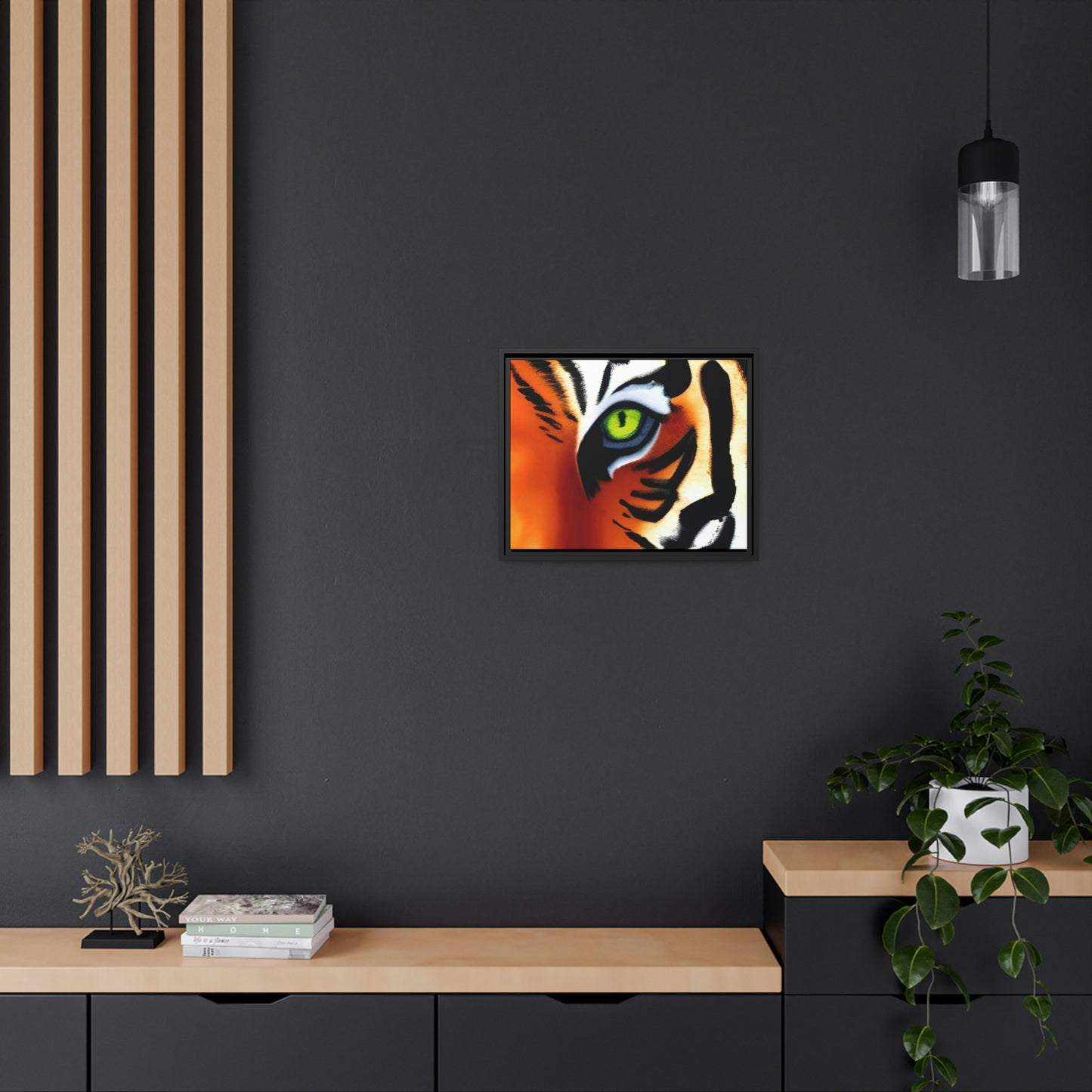 TIGER - Matte Canvas, Black Frame