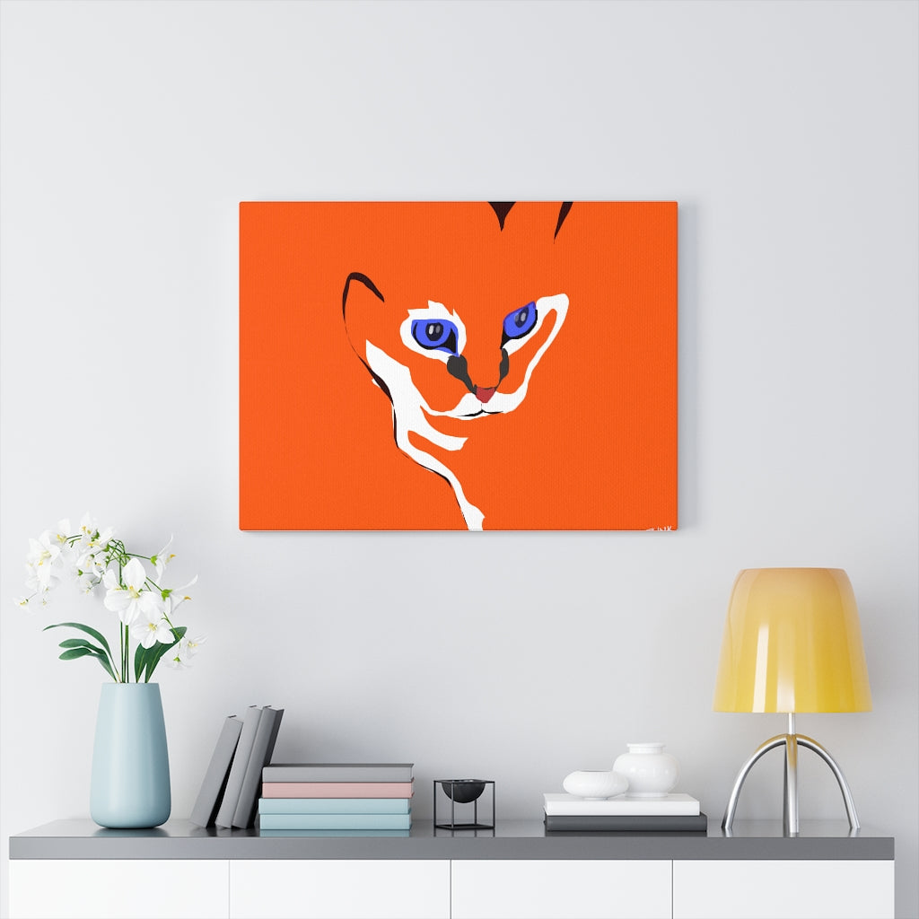 Cat Design - Orange Canvas Gallery Wraps