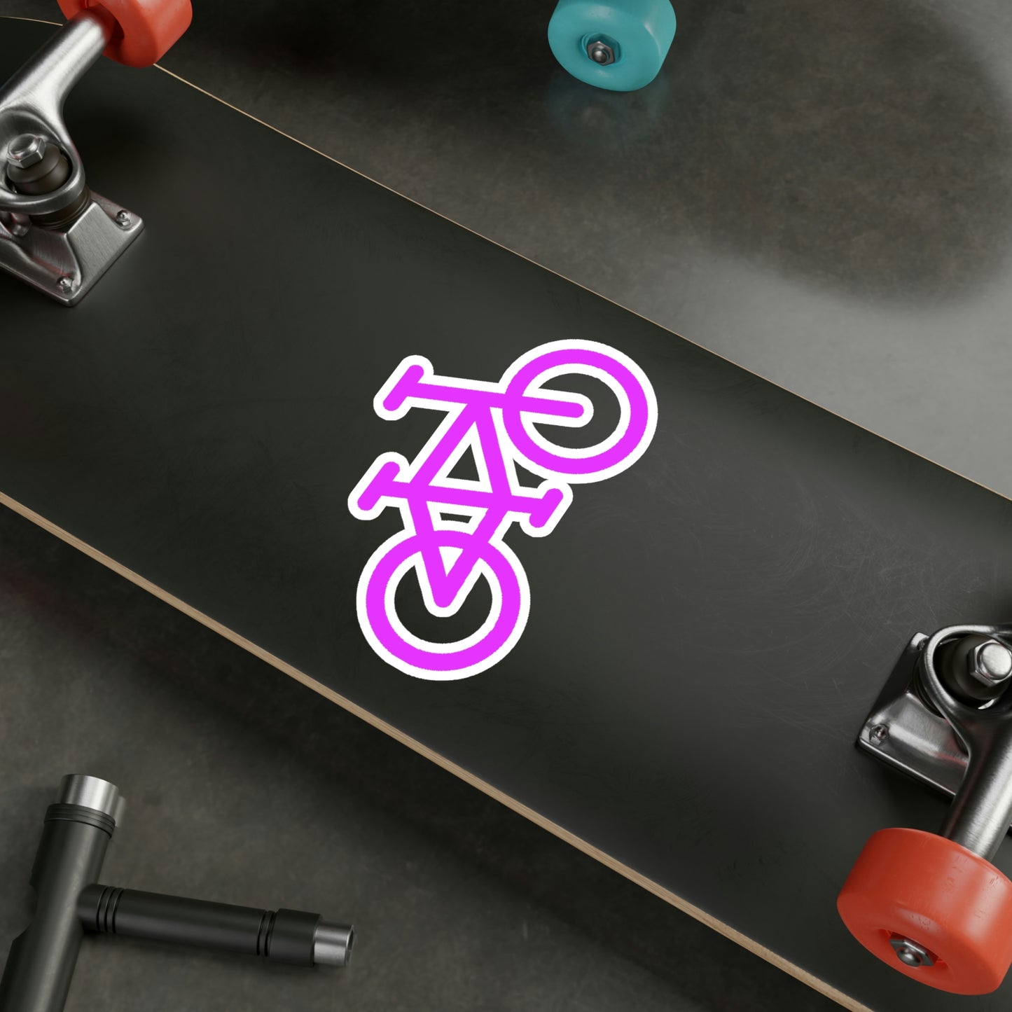 Kiss-Cut Vinyl Decals - Pink Bike