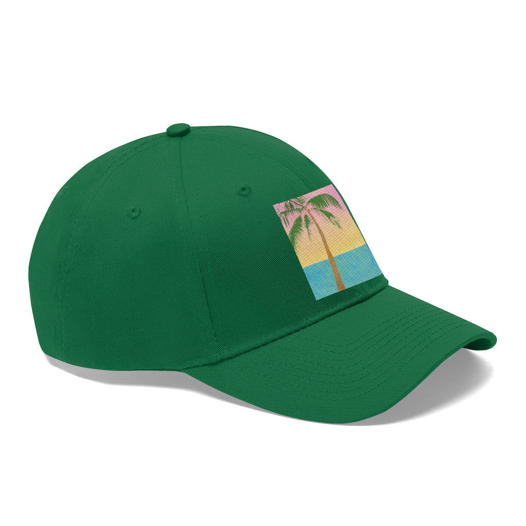 Tropical Palm Tree Scene - Unisex Twill Hat