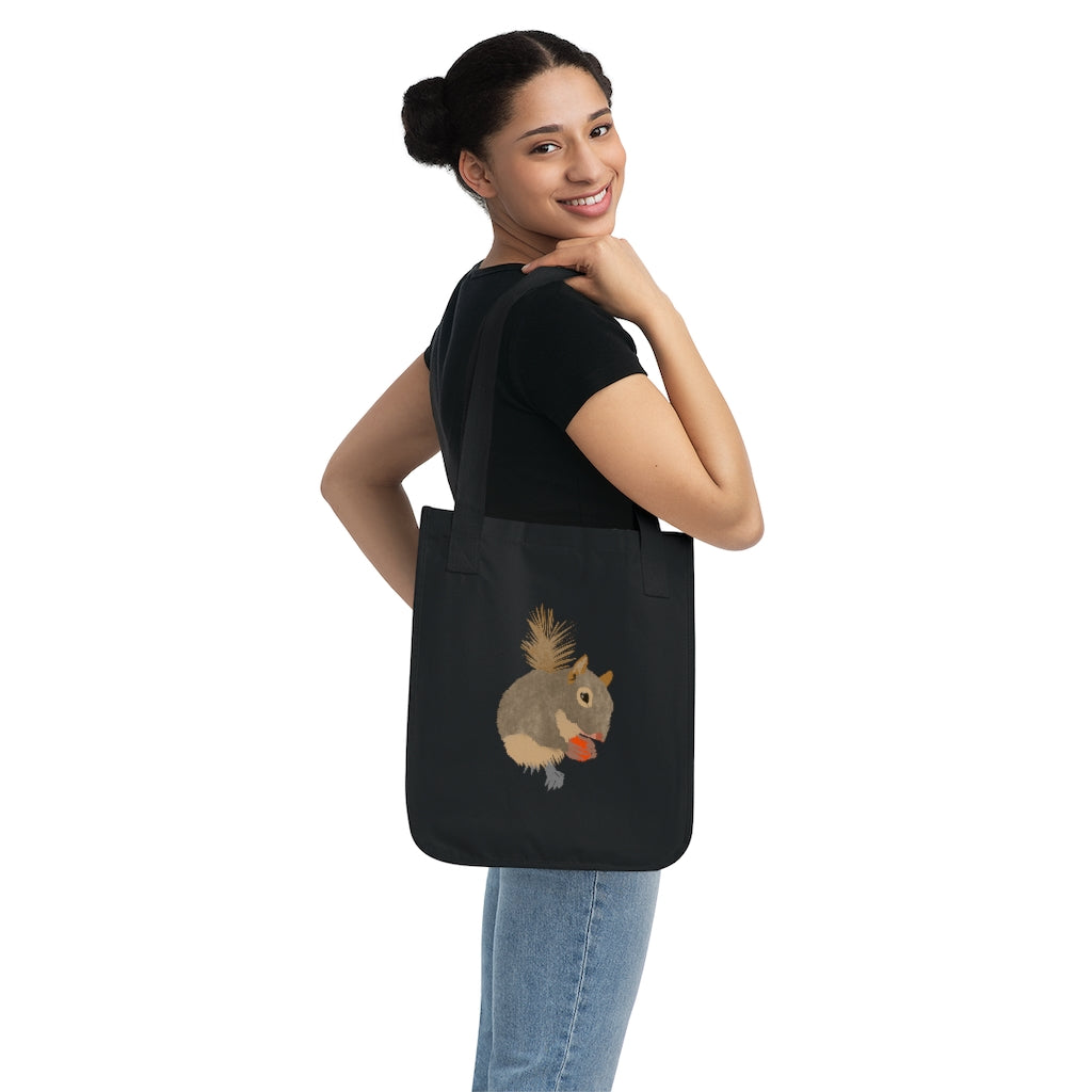 Organic Canvas Tote Bag - Squirrel