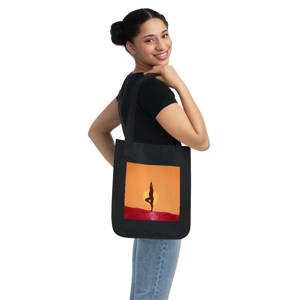 Organic Canvas Tote Bag - Morning Yoga