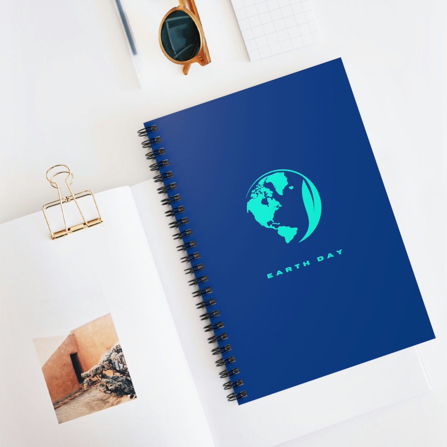 EARTH DAY - Spiral Notebook - Ruled Line - Blue Cover