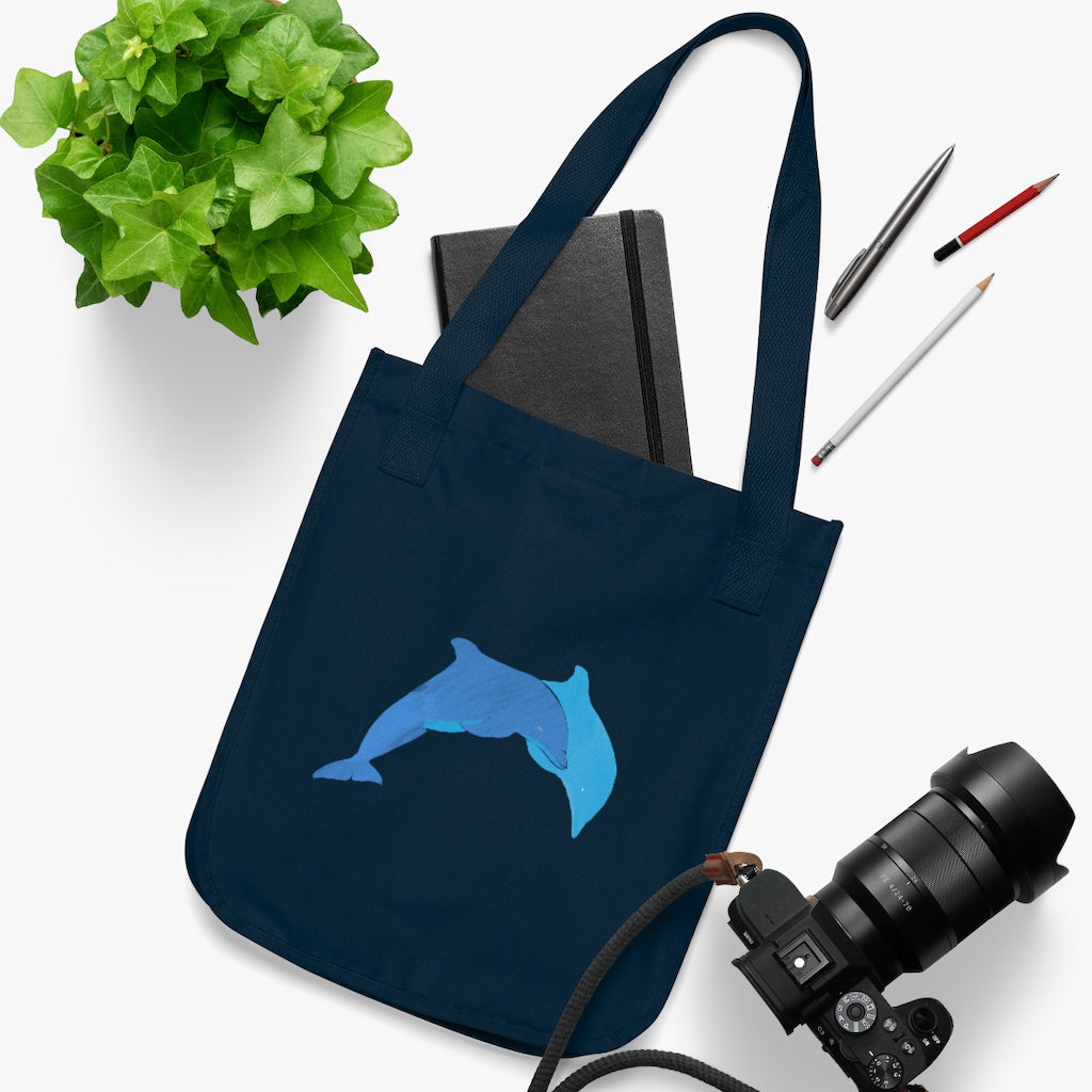 Organic Canvas Tote Bag - Dolphins