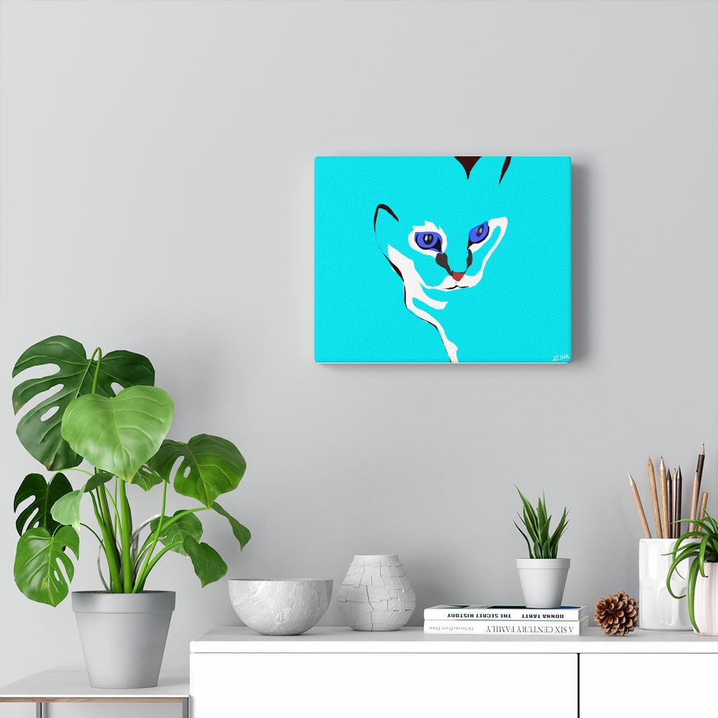 Cat Design - Blue Canvas Gallery Wraps