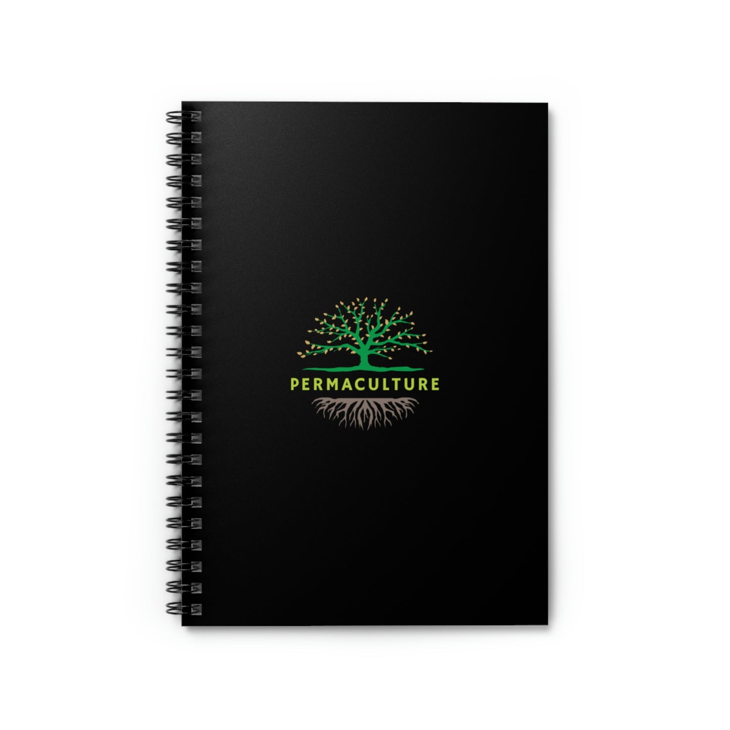 Permaculture - Spiral Notebook - Ruled Line - Black Cover