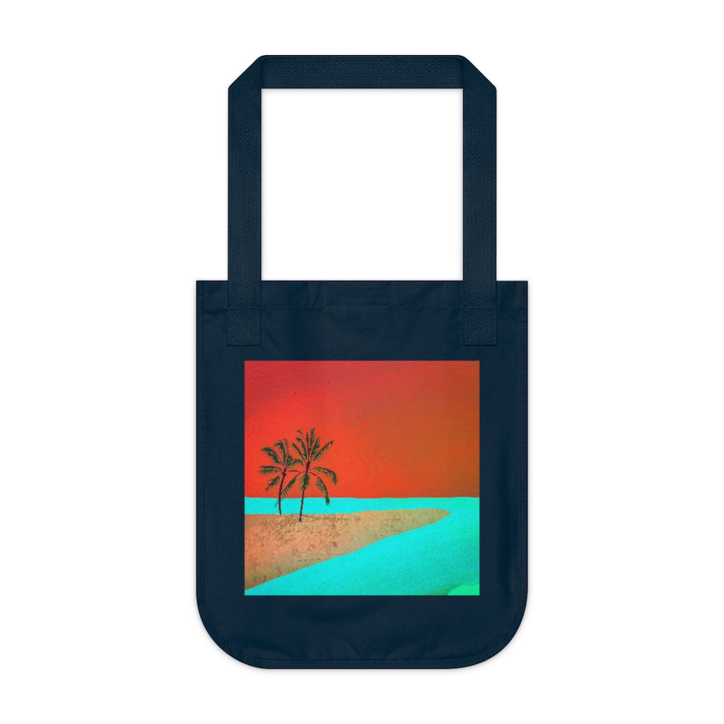 Organic Canvas Tote Bag - Tropical Scene