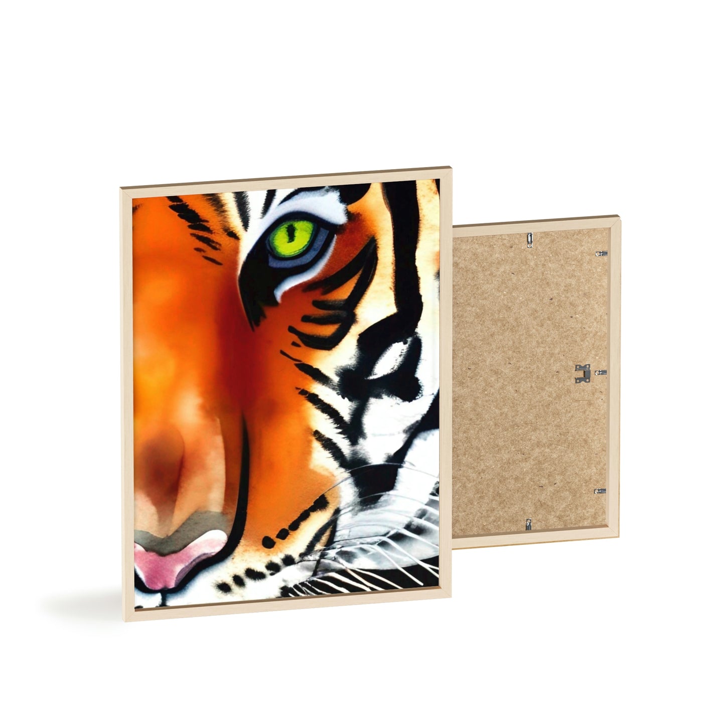TIGER Poster with Wooden Frame