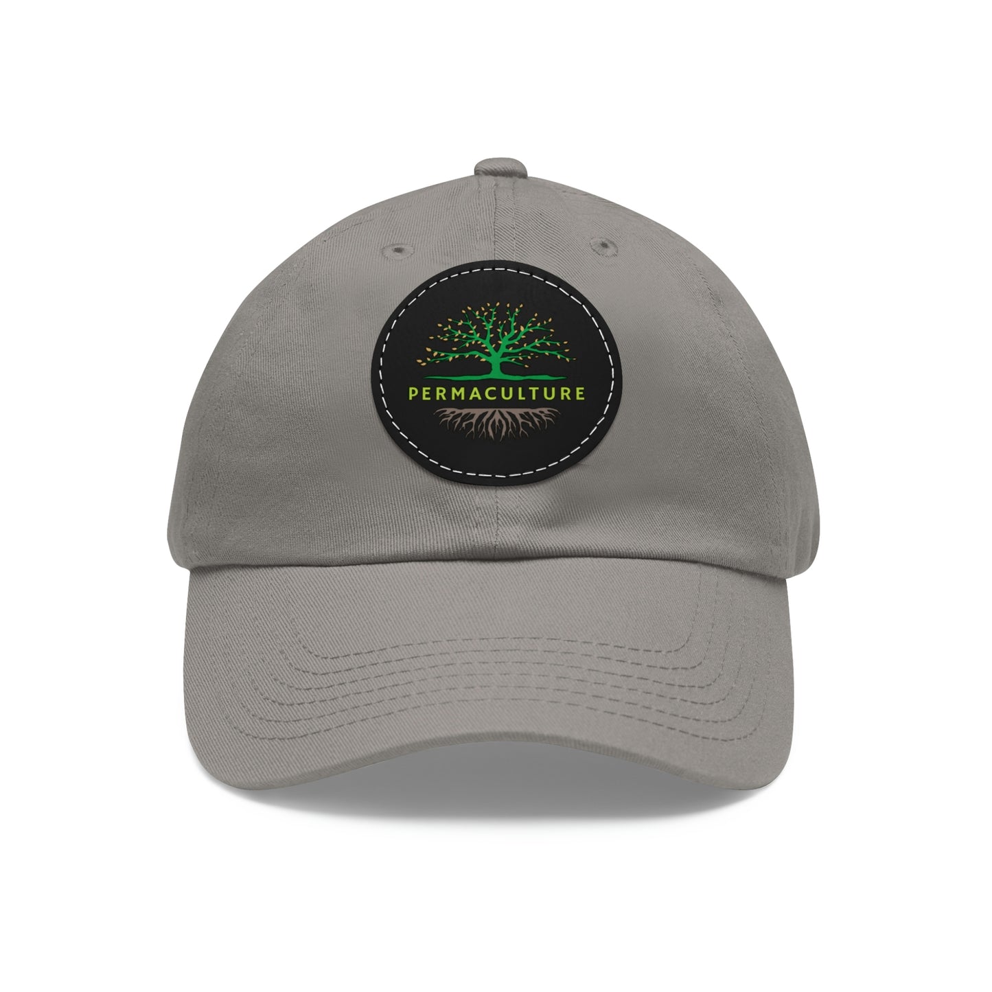 Permaculture - Dad Hat with Round Leather Patch
