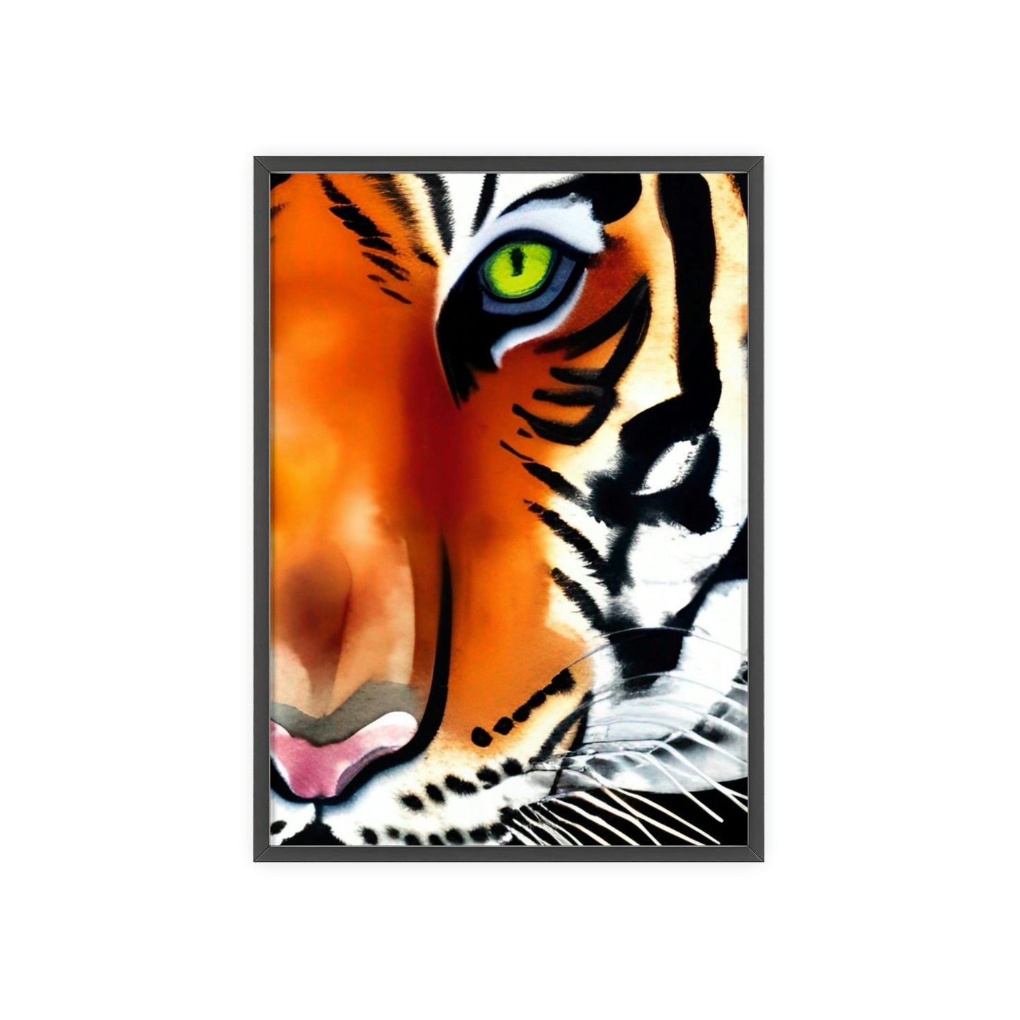 TIGER Poster with Wooden Frame
