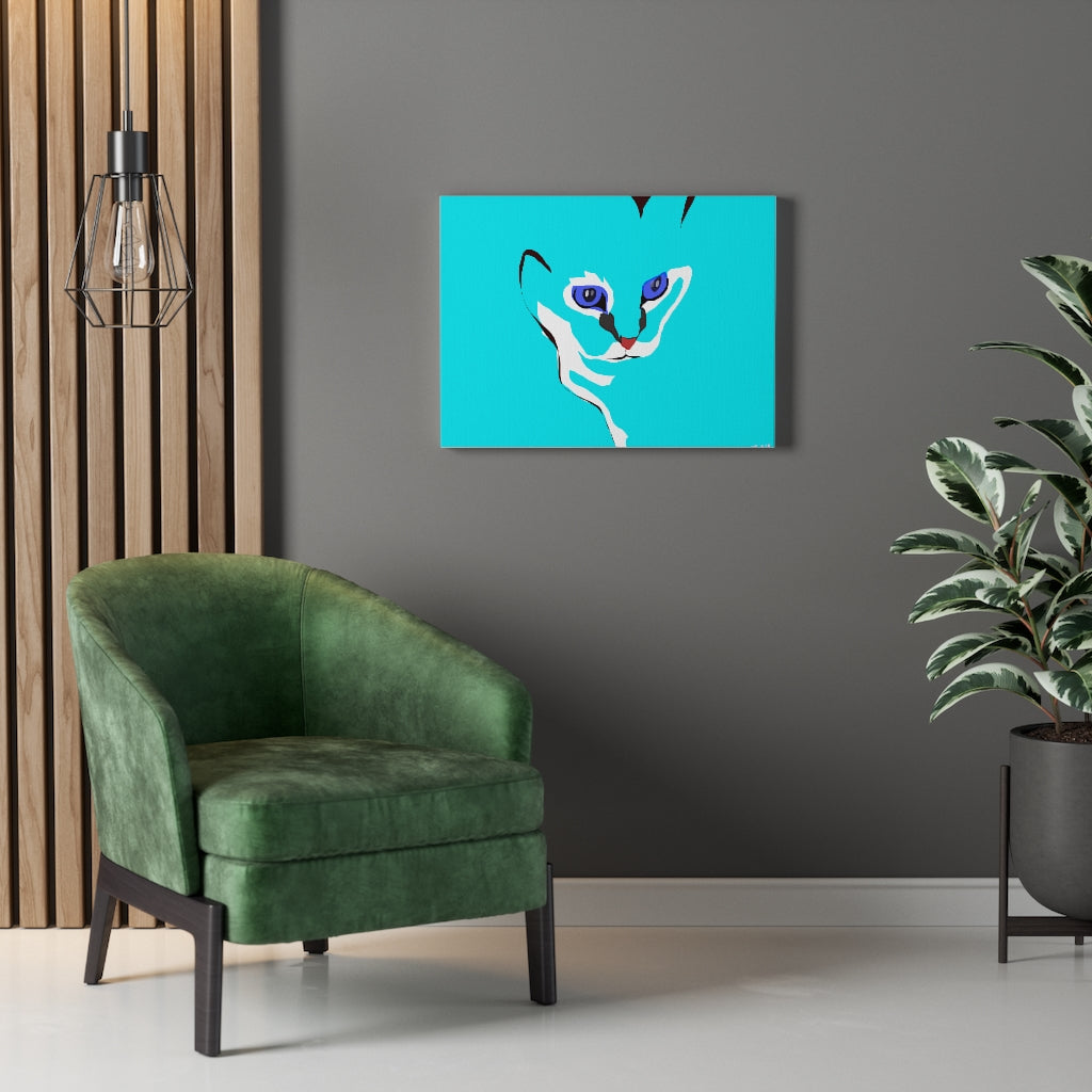 Cat Design - Blue Canvas Gallery Wraps