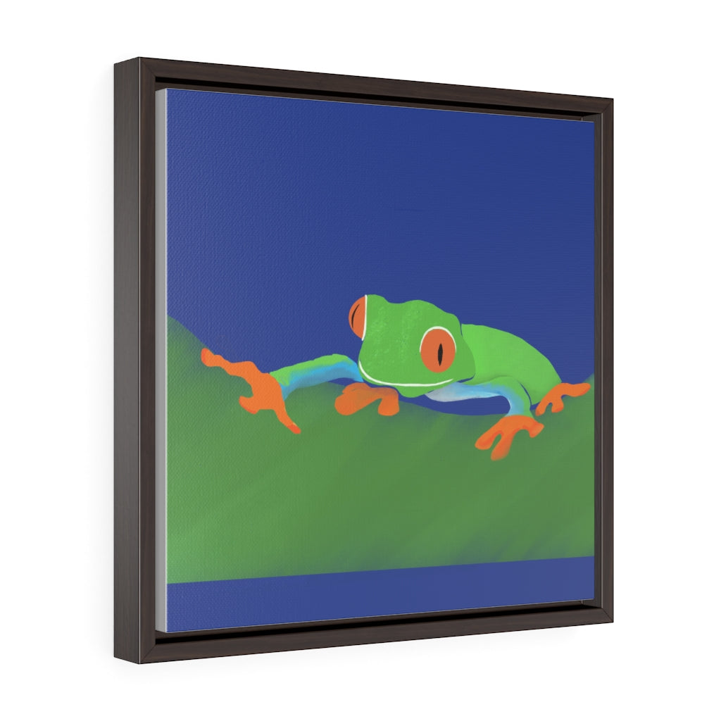 Frog - Square Framed Premium Gallery Wrap Canvas