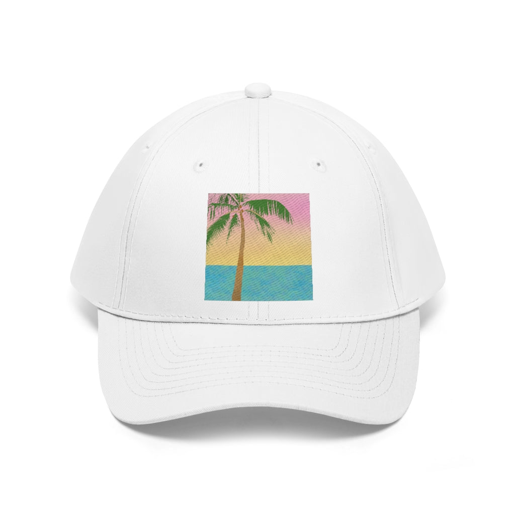 Tropical Palm Tree Scene - Unisex Twill Hat