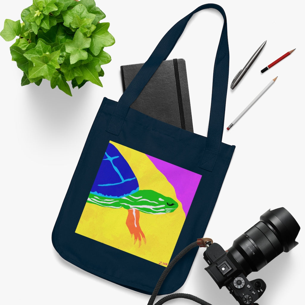Organic Canvas Tote Bag - Turtle Design