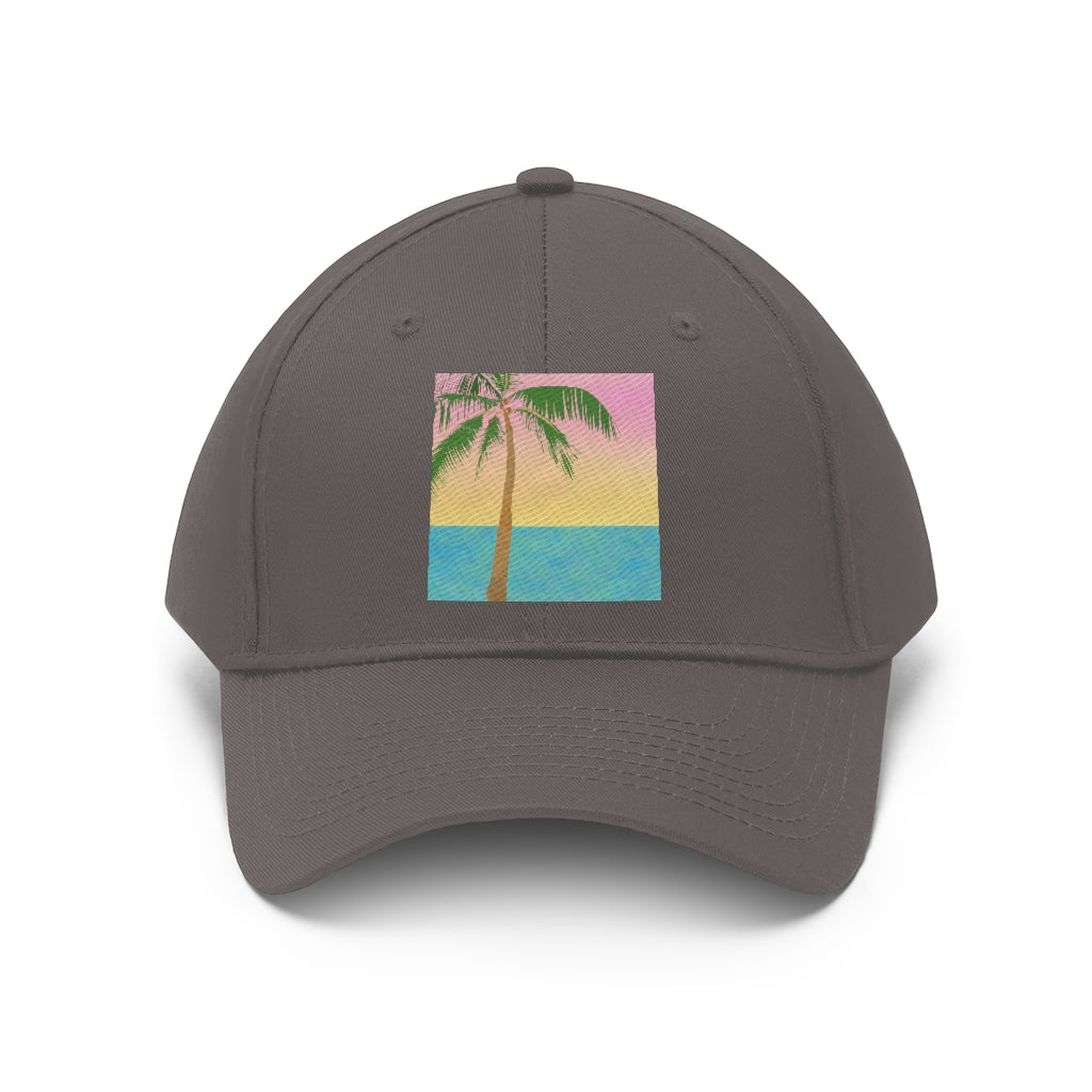 Tropical Palm Tree Scene - Unisex Twill Hat