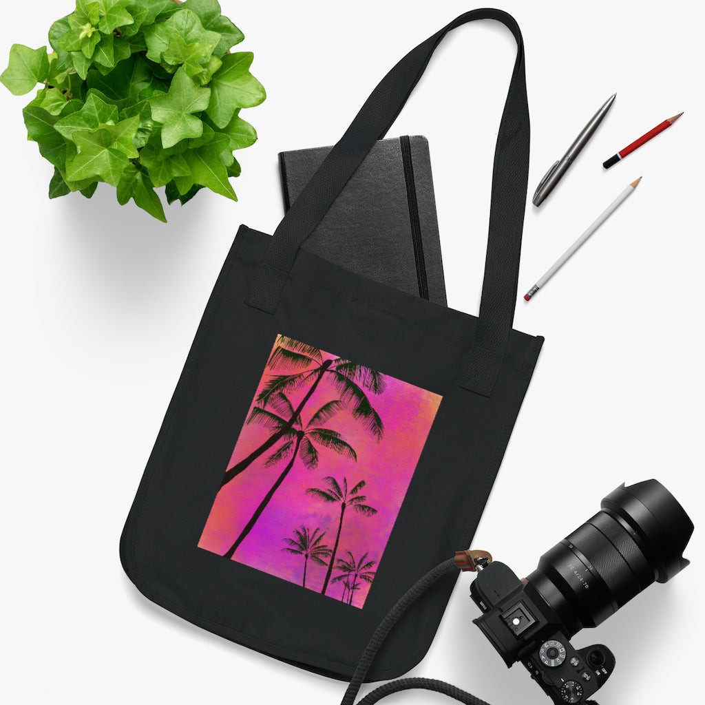 Organic Canvas Tote Bag - Palm Trees