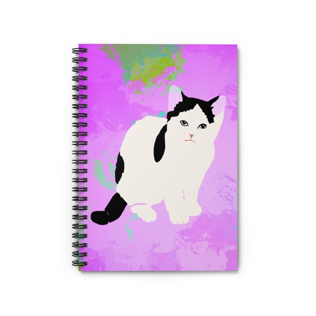 Kitty Cat Spiral Notebook - Ruled Line (Pink)