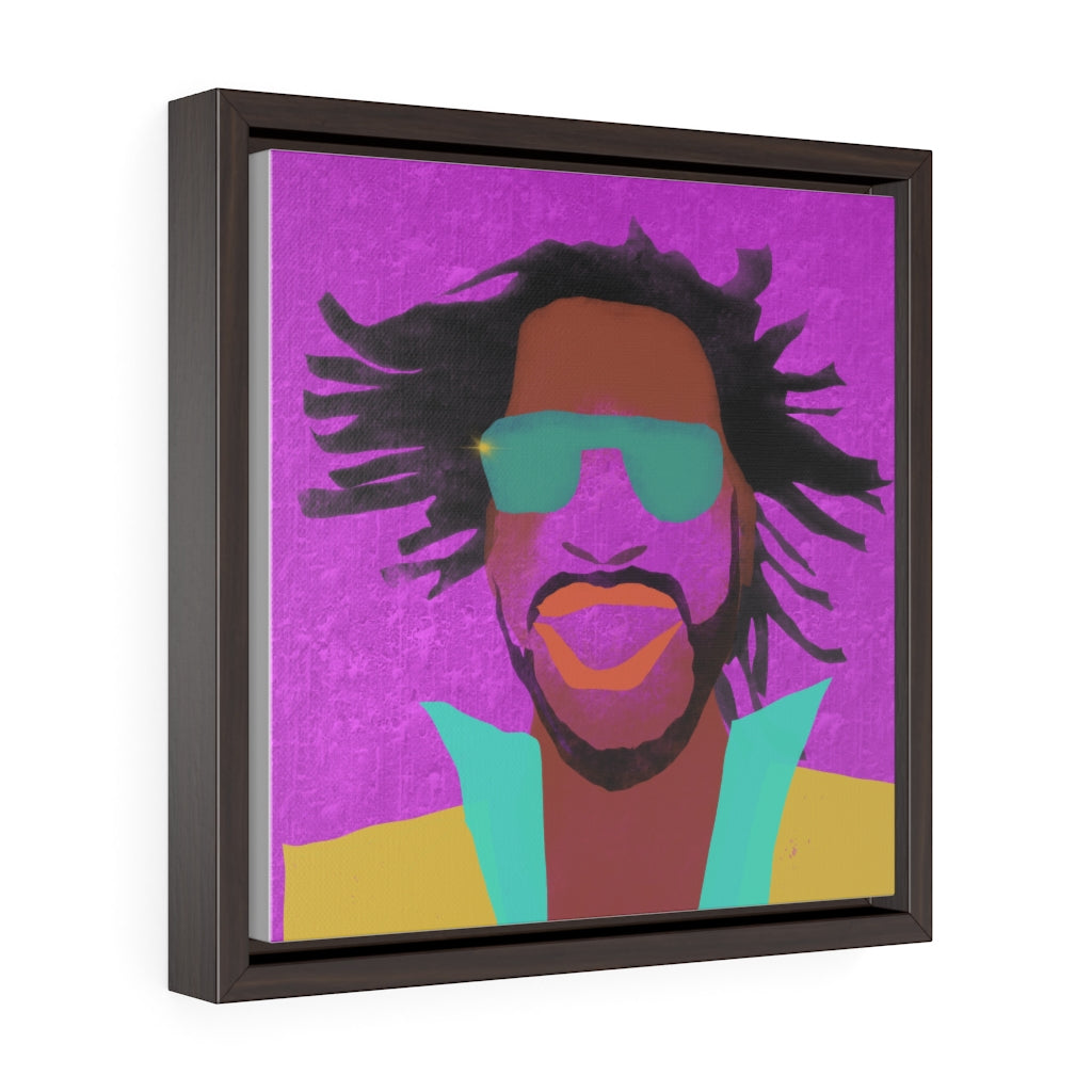 Male Face - Square Framed Premium Gallery Wrap Canvas