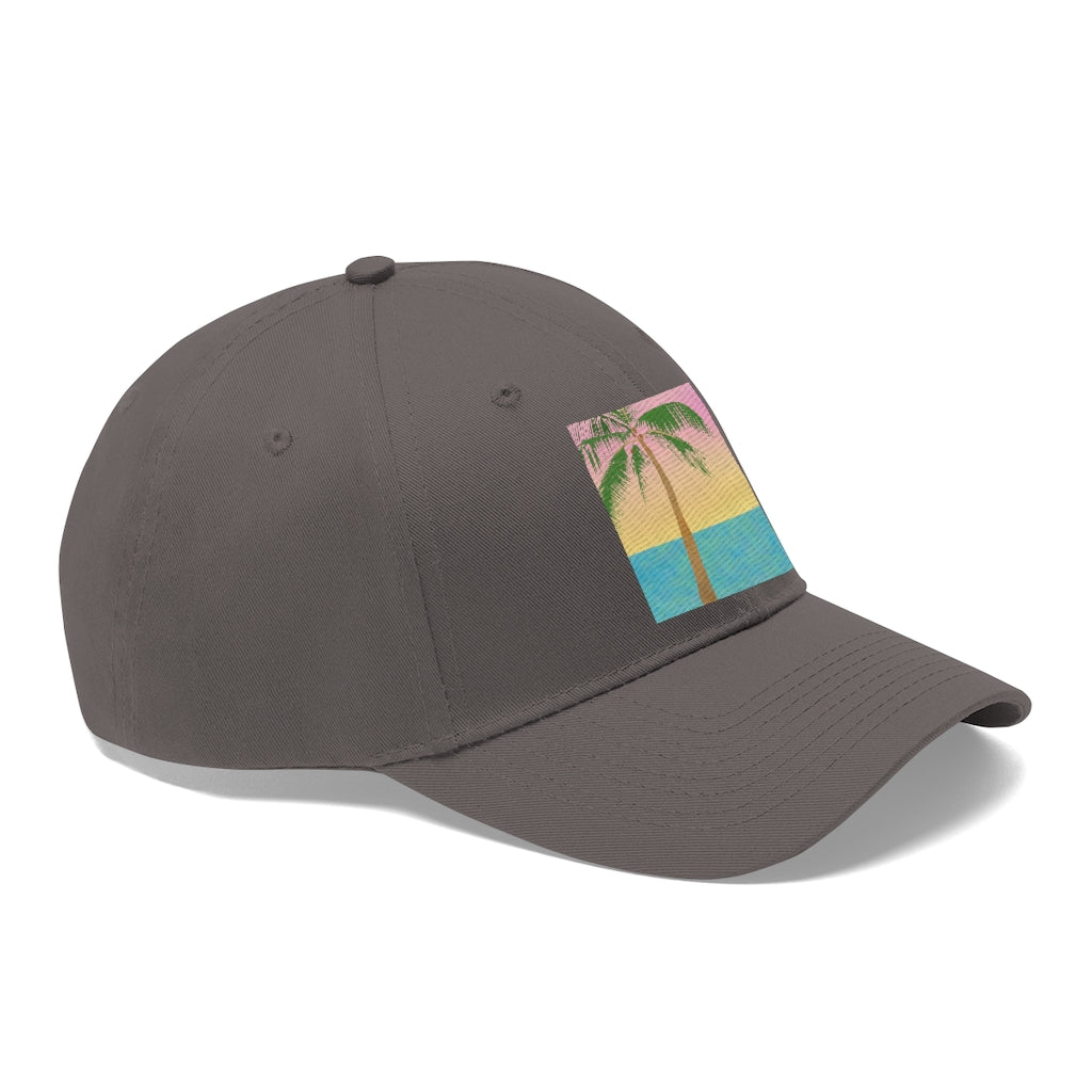 Tropical Palm Tree Scene - Unisex Twill Hat