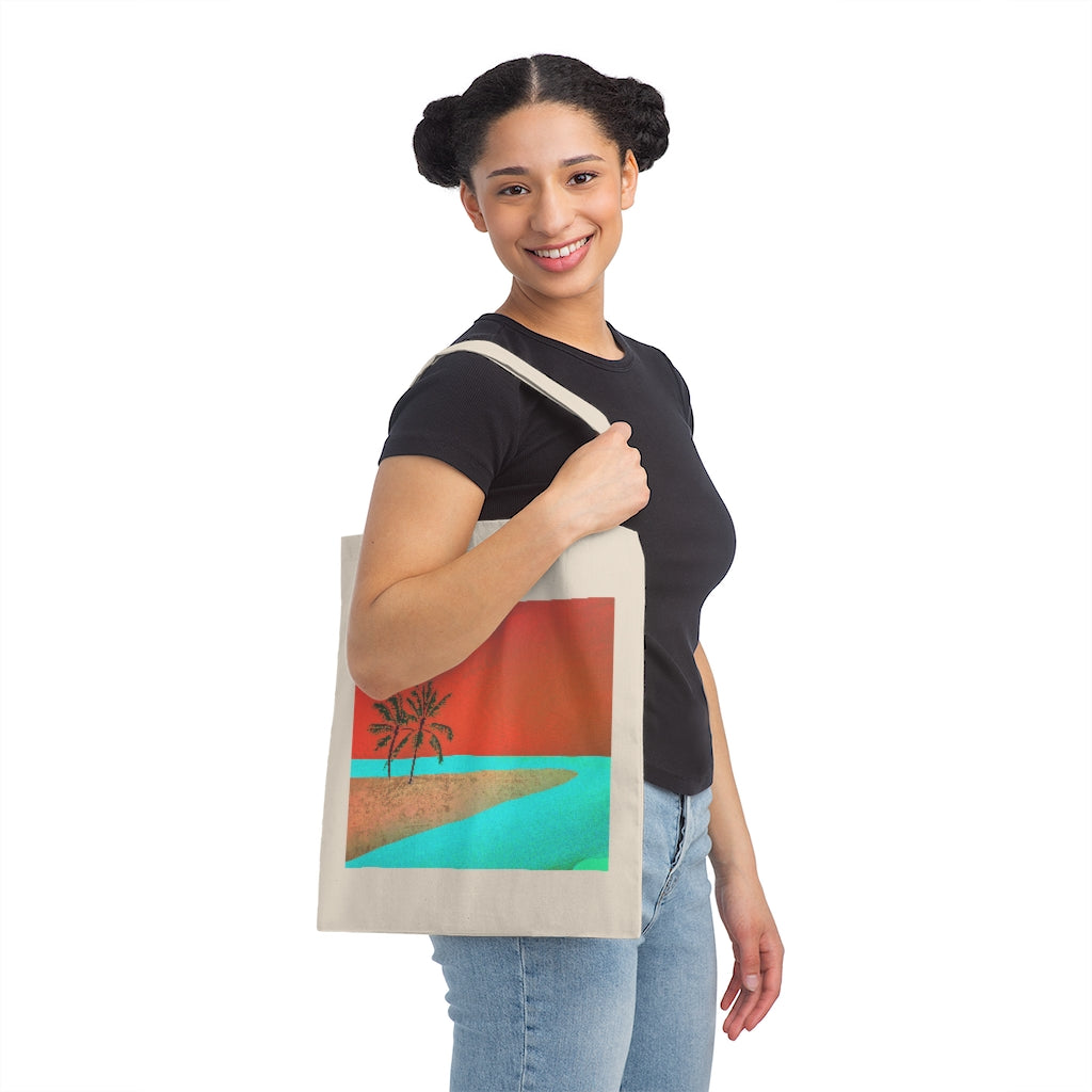Canvas Tote Bag - Tropical Scene