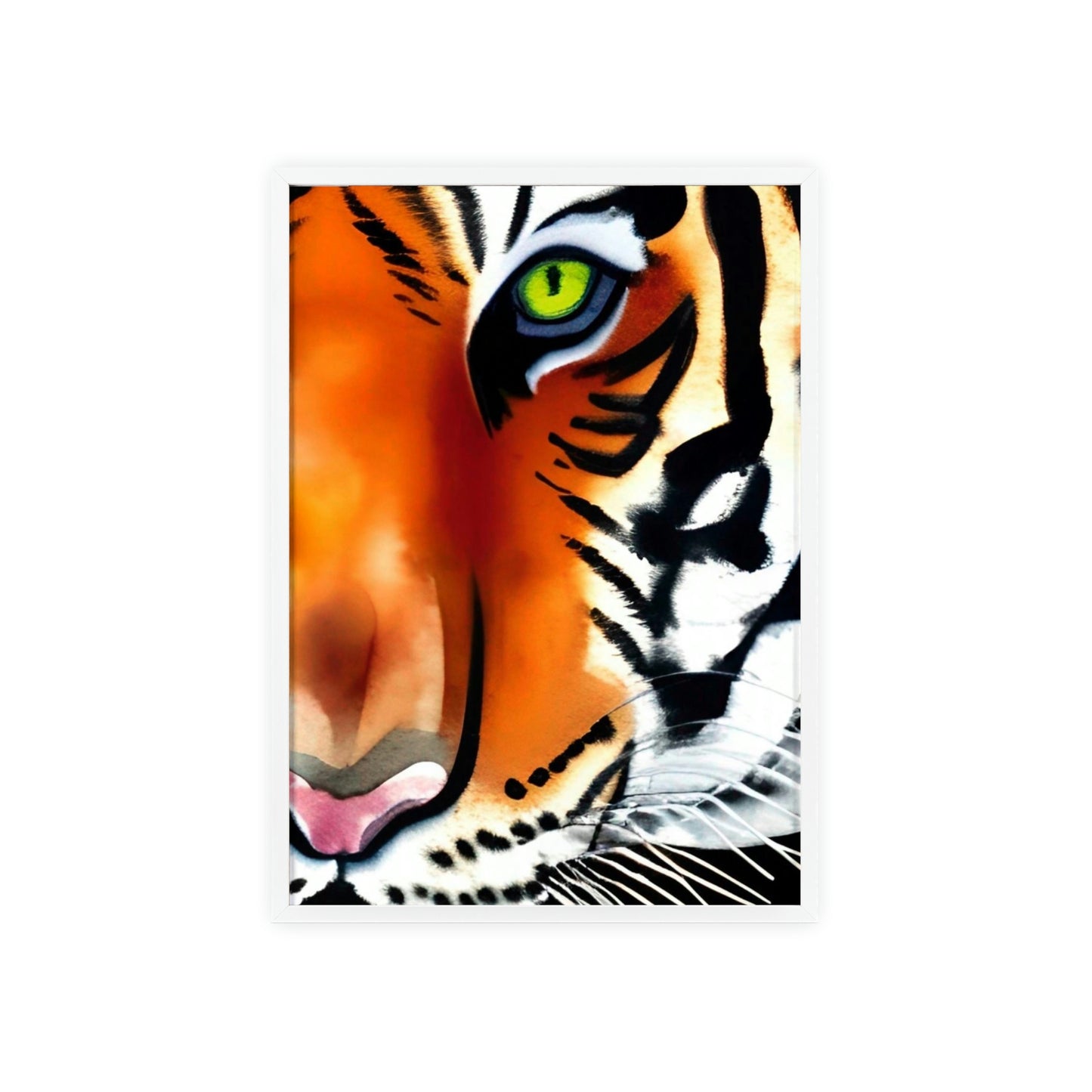 TIGER Poster with Wooden Frame