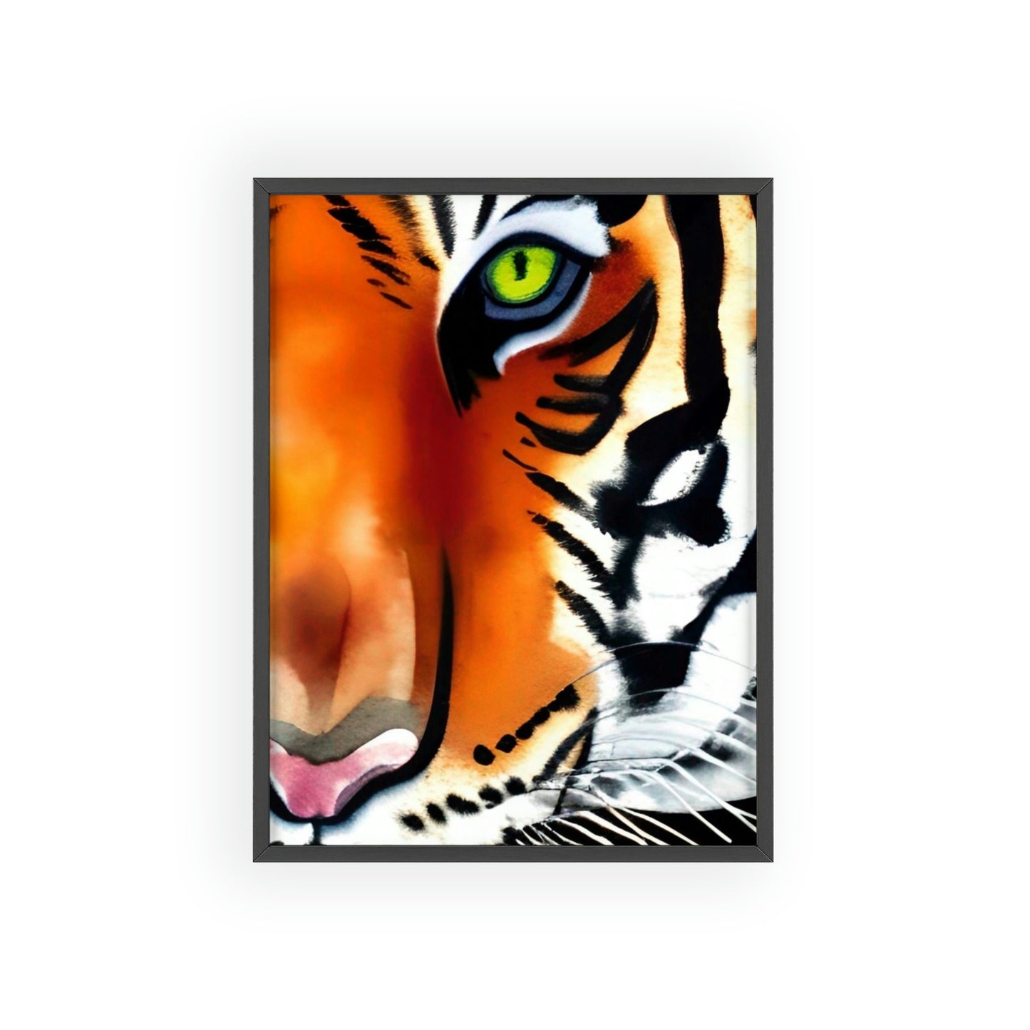 TIGER Poster with Wooden Frame