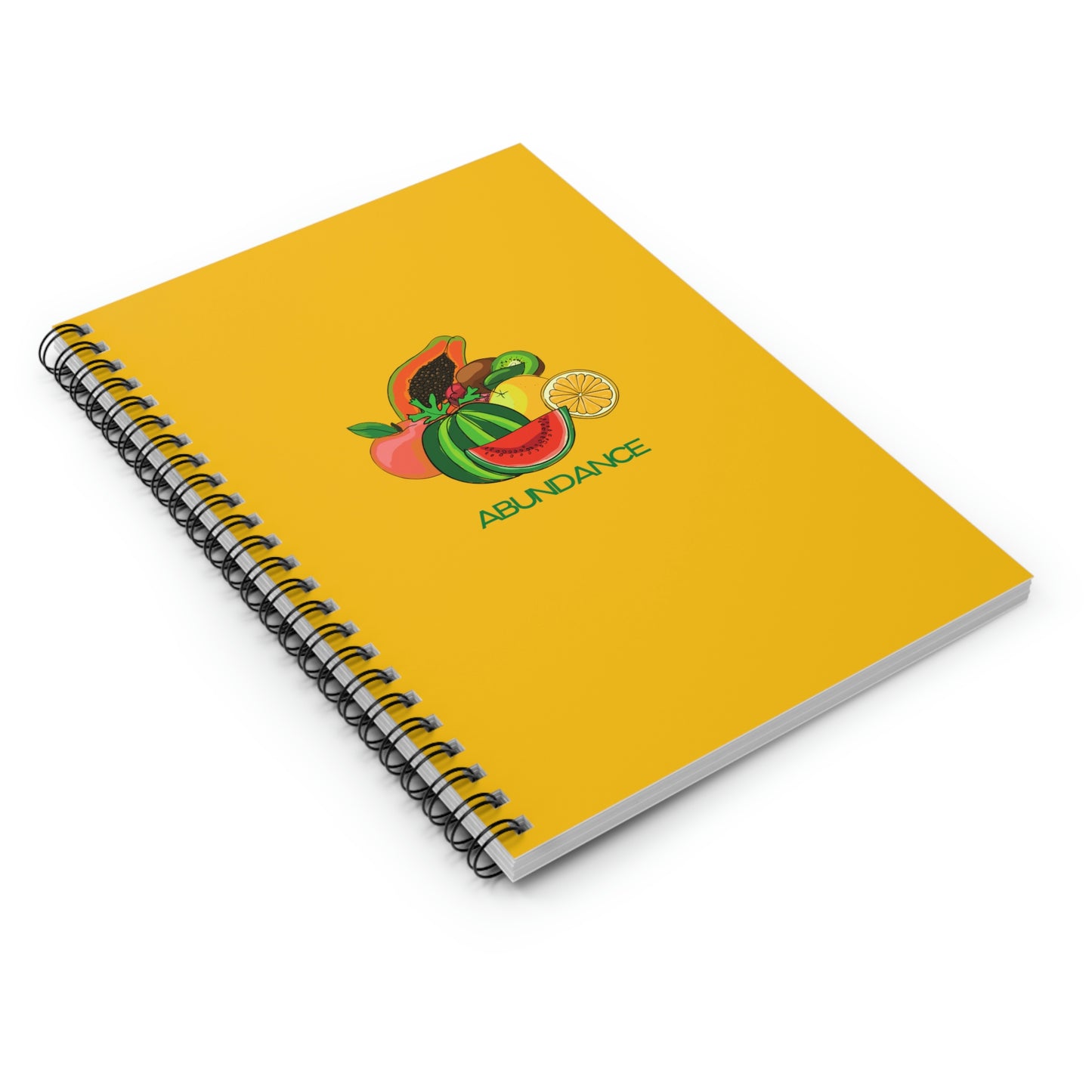 ABUNDANCE - Spiral Notebook - Ruled Line - Yellow Cover