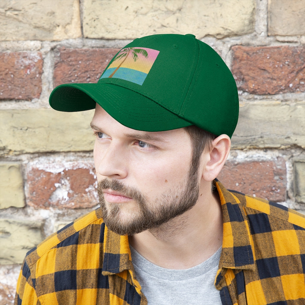 Tropical Palm Tree Scene - Unisex Twill Hat