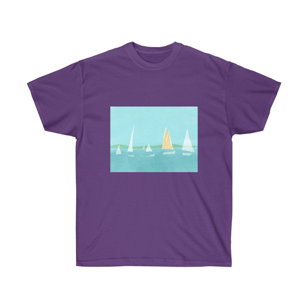 Sail Boat Scene - Unisex Ultra Cotton Tee