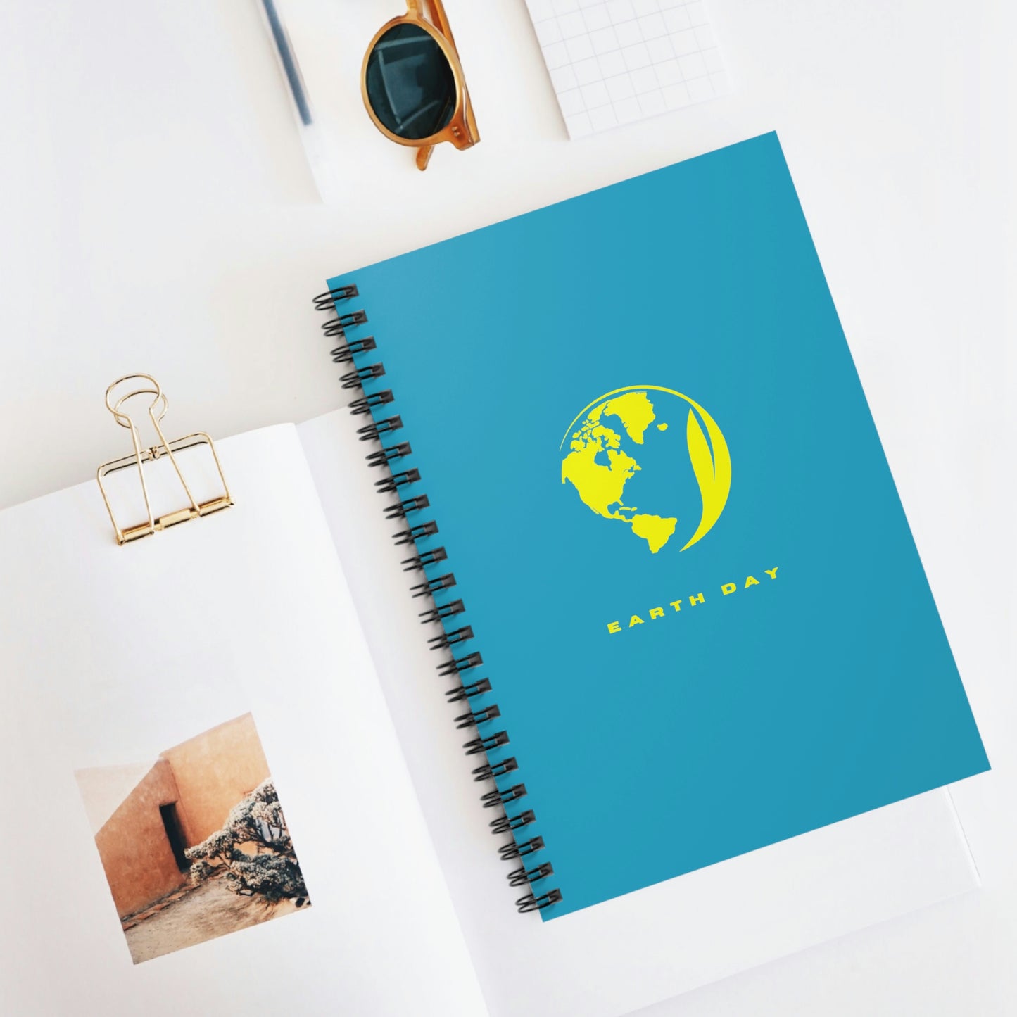 EARTH DAY - Spiral Notebook - Ruled Line - Blue Cover