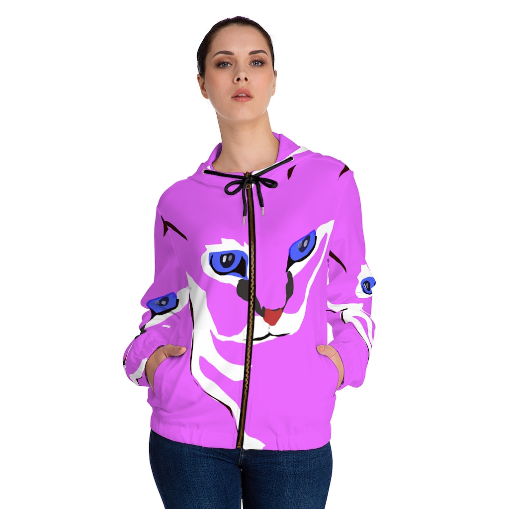 Women’s Full-Zip Hoodie (AOP) - Cat Design