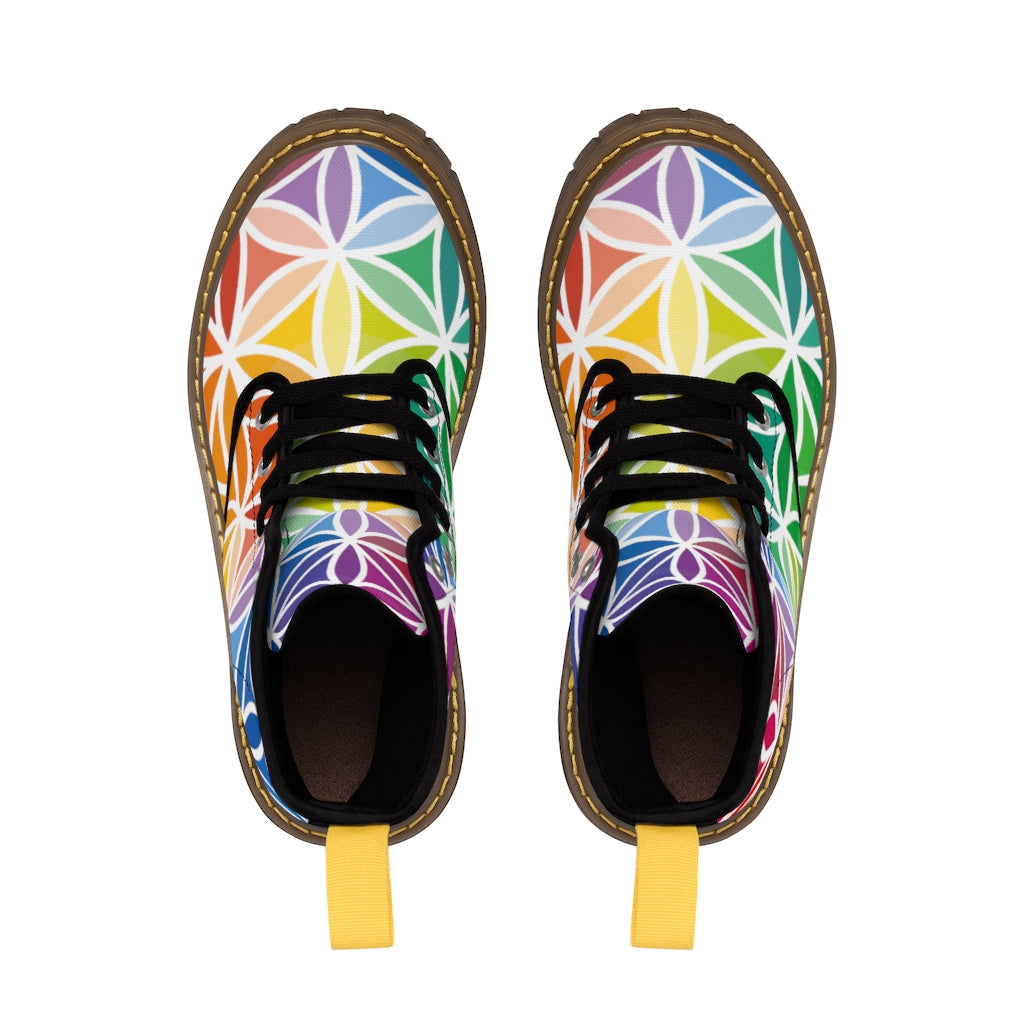 Men's Canvas Boots - Flower of Life