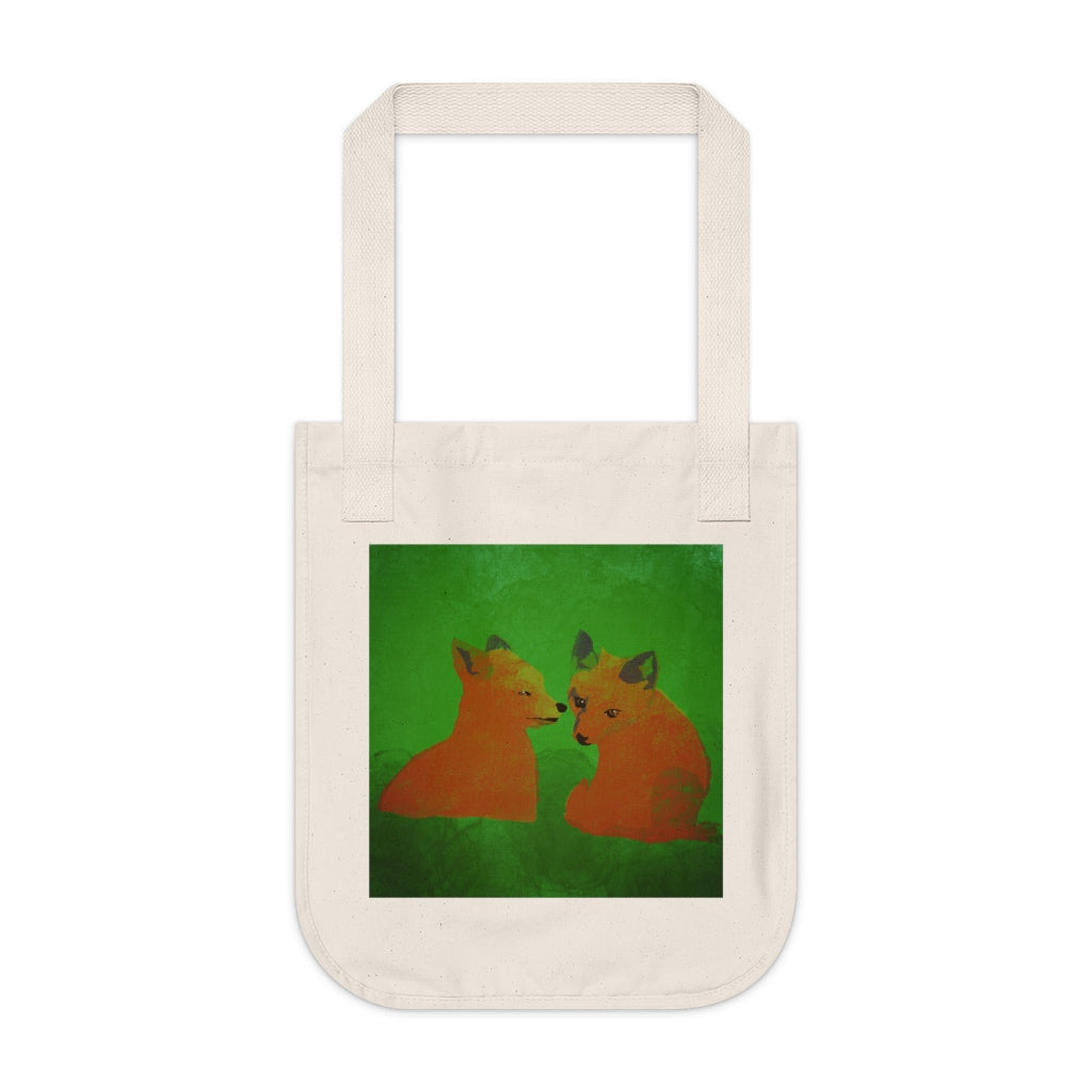Organic Canvas Tote Bag - Foxes