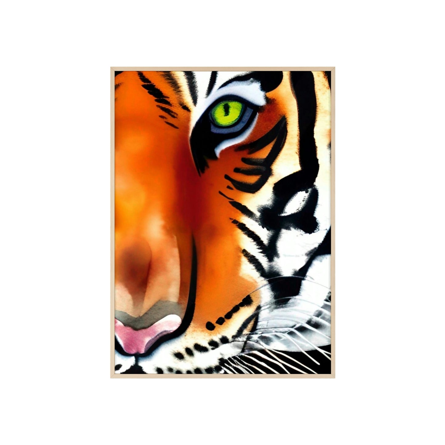 TIGER Poster with Wooden Frame
