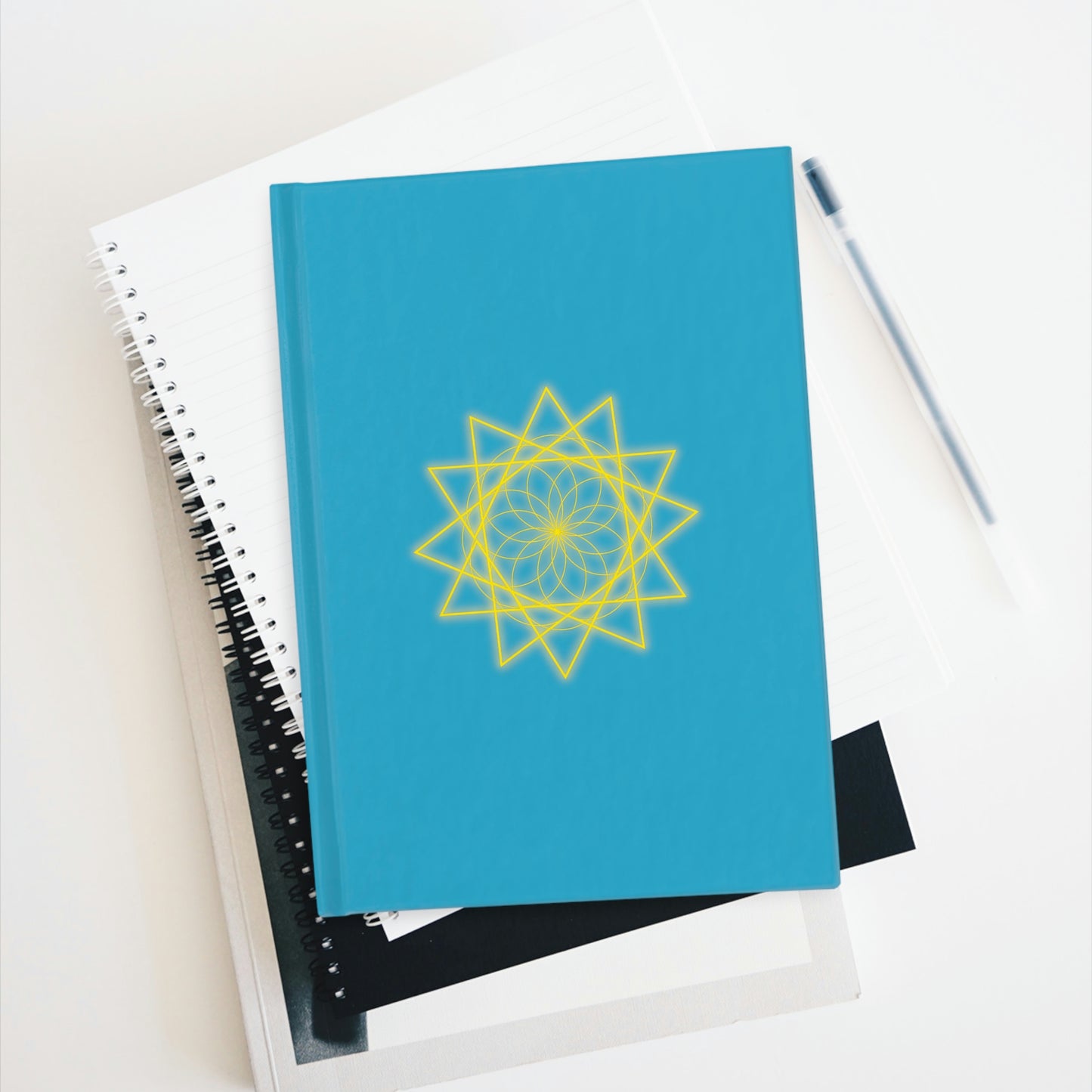 Sacred Geometry - Journal - Ruled Line - Turquoise Cover