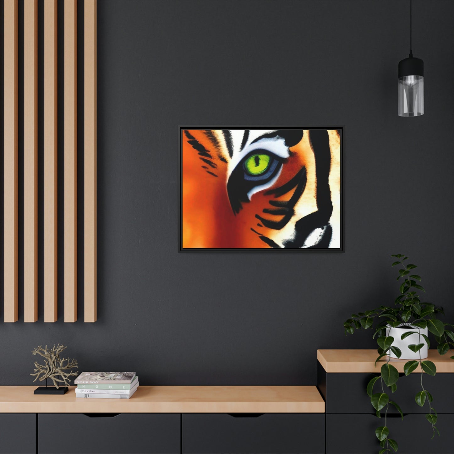 TIGER - Matte Canvas, Black Frame