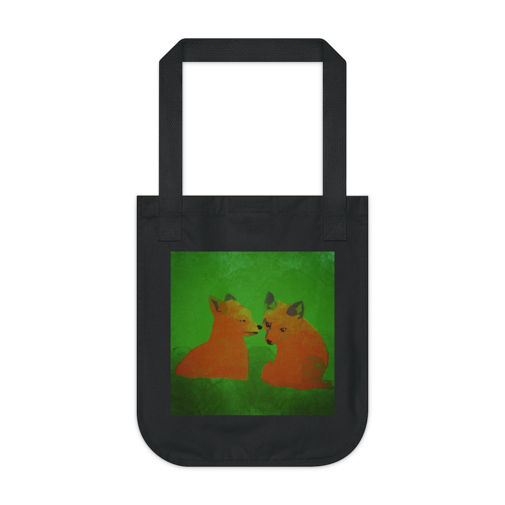 Organic Canvas Tote Bag - Foxes