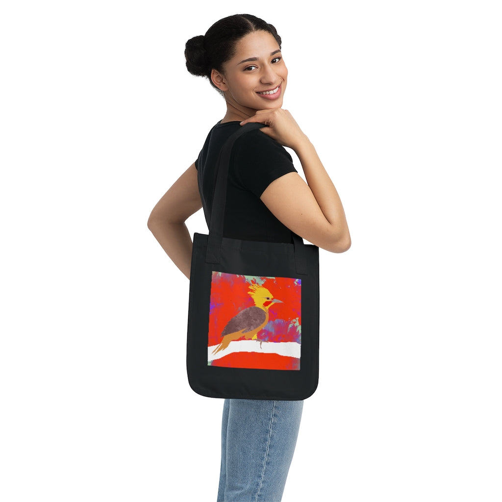 Organic Canvas Tote Bag - Bird Design