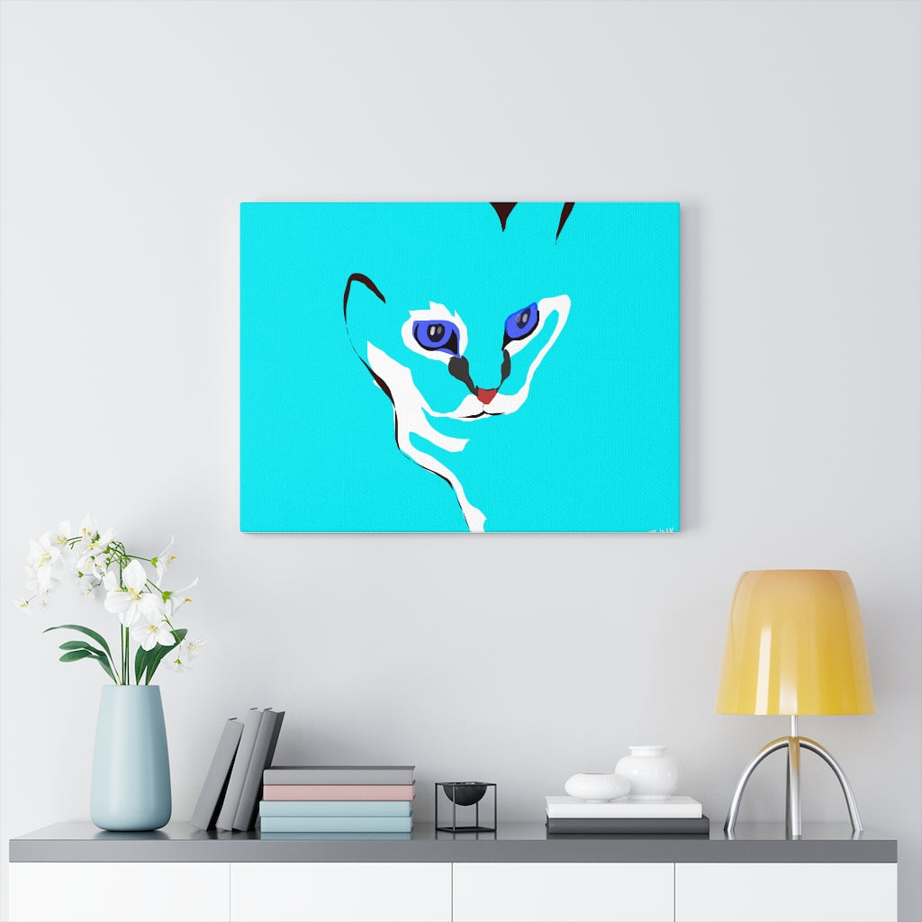 Cat Design - Blue Canvas Gallery Wraps