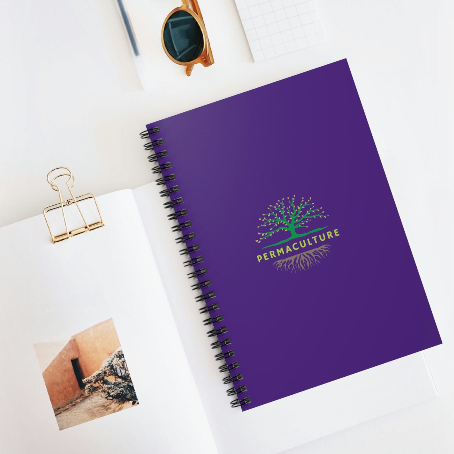 Permaculture - Spiral Notebook - Ruled Line - Purple Cover