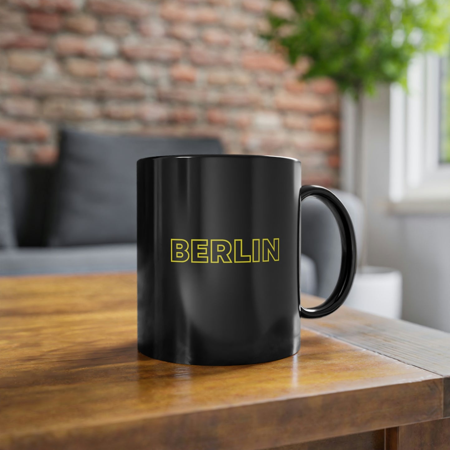 BERLIN - CITY MUG - Black Coffee Cup, 11oz
