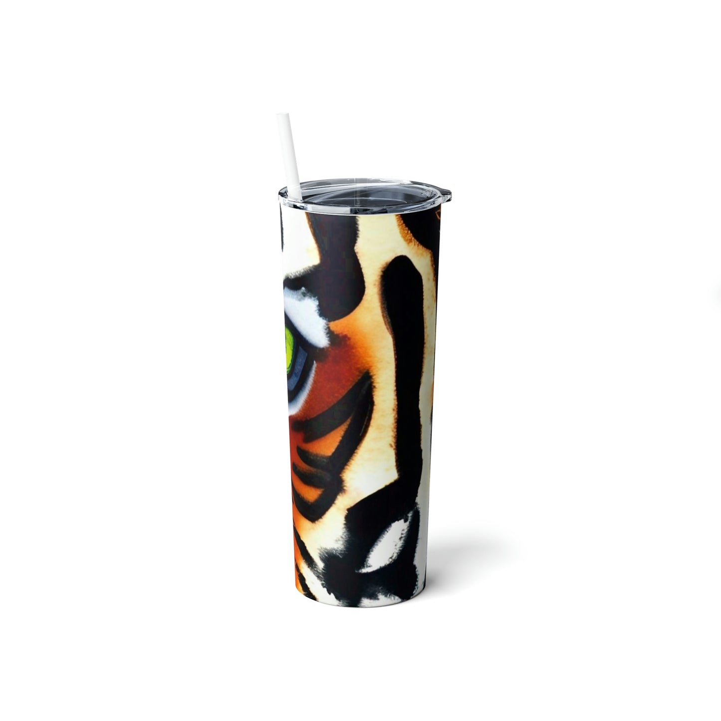 TIGER - Skinny Steel Tumbler with Straw, 20oz