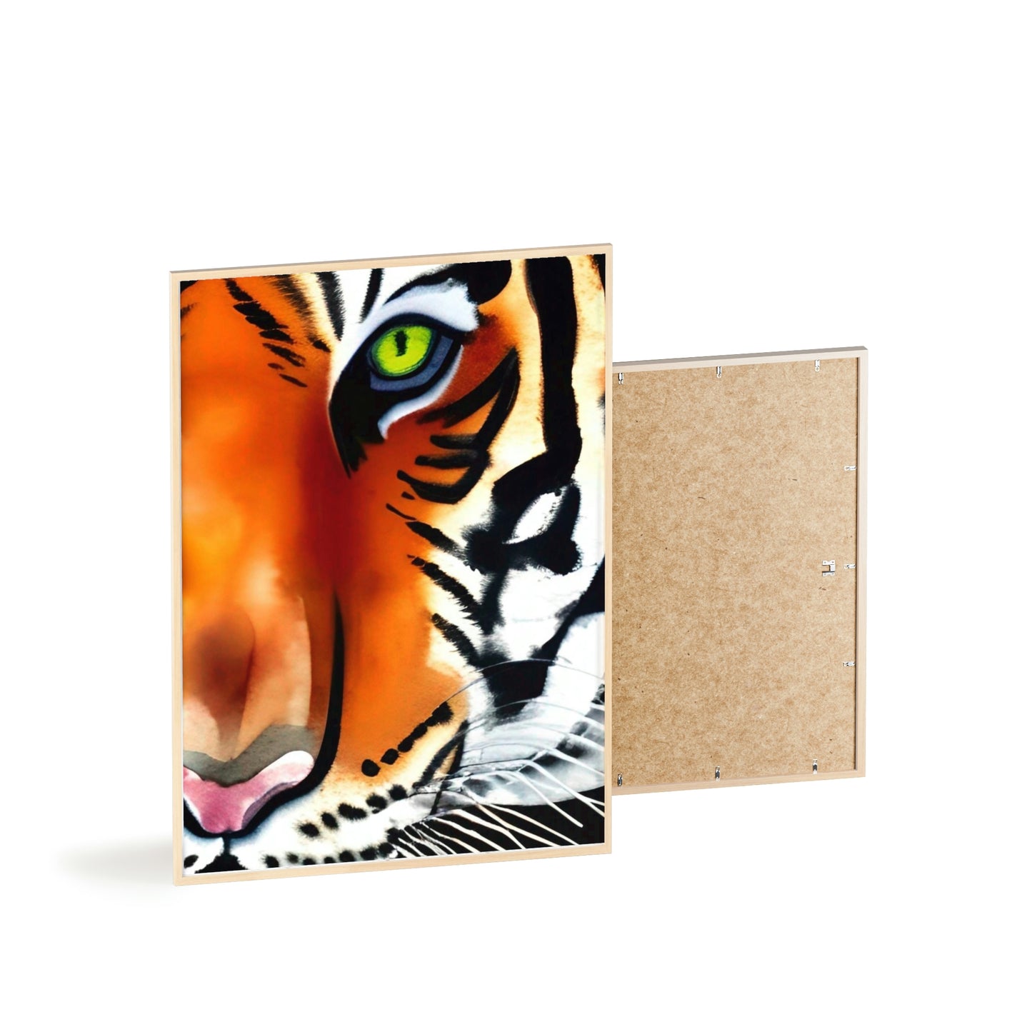 TIGER Poster with Wooden Frame