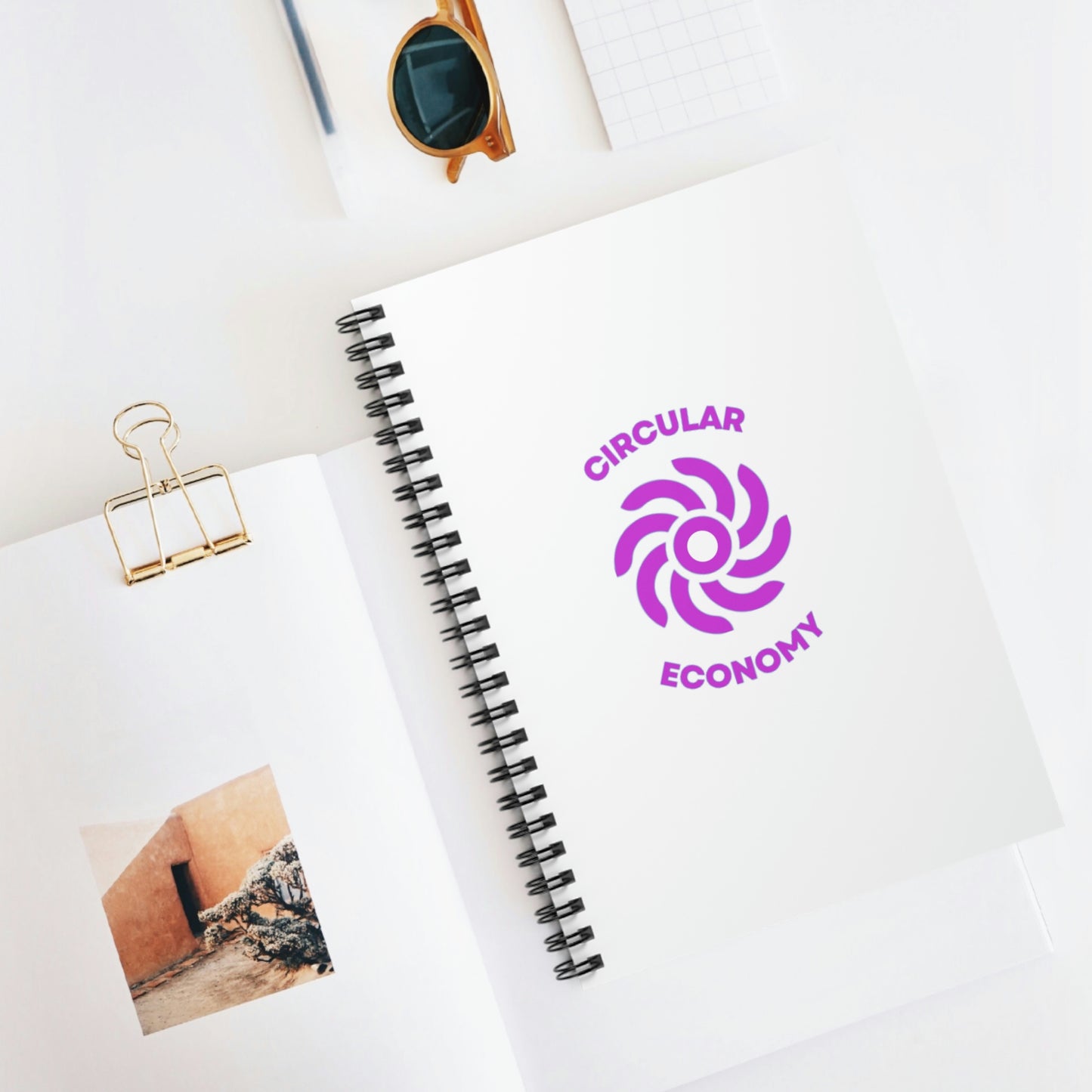 CIRCULAR ECONOMY - Spiral Notebook - Ruled Line - White Cover